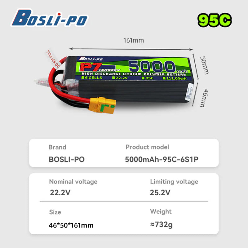 Boslipo P7 Version 5000mAh 95C - Drone Racing Battery review and price